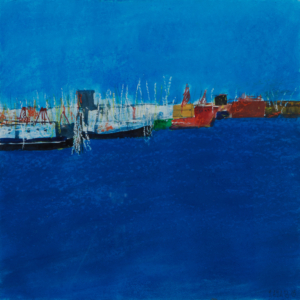 Fischerhafen - 40x40 Aquarell Kreide - 2018