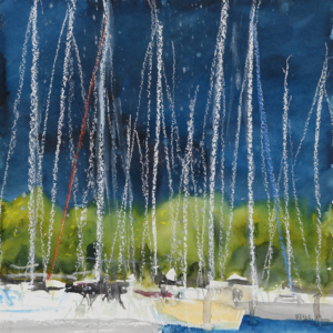 Nach dem Sturm - 40x40 Aquarell Kreide - 2019