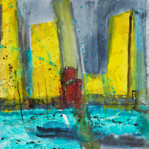Grossstadt - 40x40 Aquarell Collage - 2021