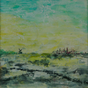 Kleine Mühle - 40x40 Aquarell Collage - 2023