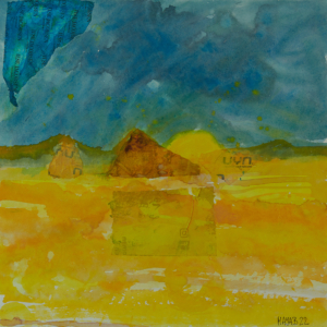 Ohne Titel - 40x40 Aquarell Collage - 2022